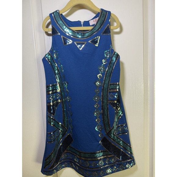 GB girls Other - GB Girls Size Small Royal Blue Sequin Dress Sleeveless Party Holiday Special Occ